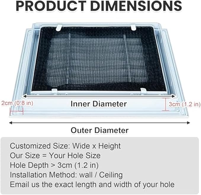 Return Air Filter Grille Vent Cover Removable, Louvered Access Panel, Removable - Image 2