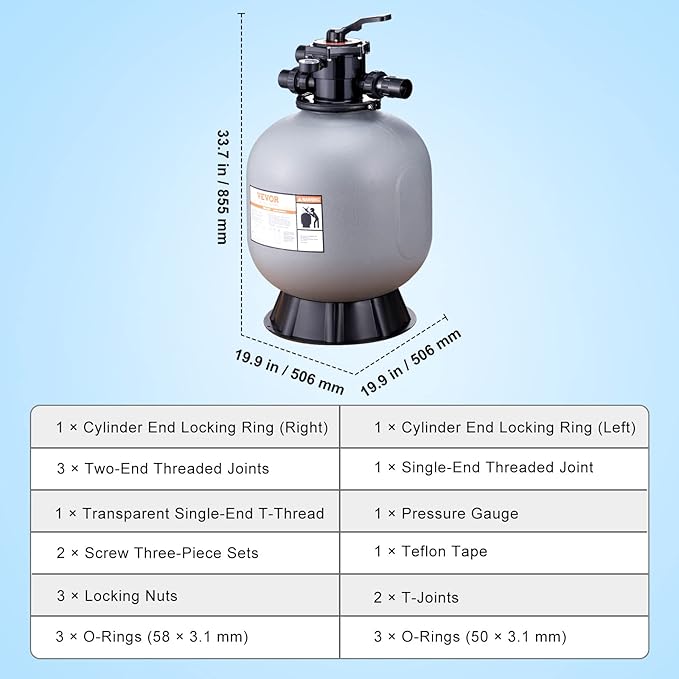 VEVOR 22 Inch Sand Filter, Above Inground Swimming Pool Sand System - Image 7