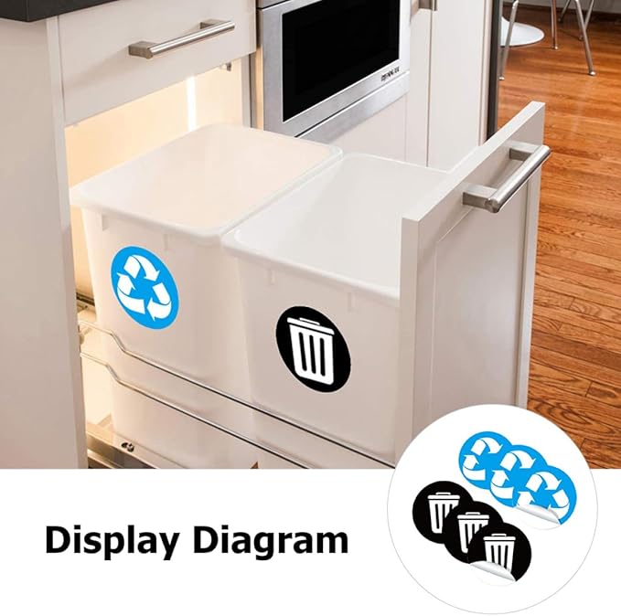 GLEAVI 1Set Waste Sorting Stickers Self Adhesive Garbage Bin Decals - Image 8