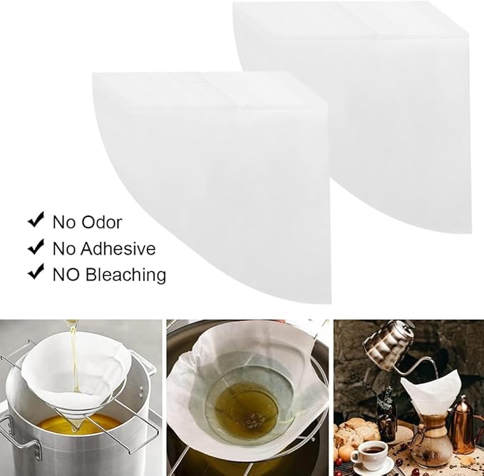 25 Pack 10" Deep Fryer Oil Filters Non Woven Cooking Oil Cones Strainer Maple - Image 4