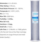 Geekpure 20 Inch Carbon Block Water Filter Reduce Chlorine Taste Odors - Image 5