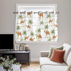 2 Panel Kitchen Cafe Curtains, Desert Camels Sunlight Filtering Nature Air - Image 5
