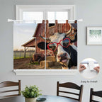 Farm Cows Bedroom Curtains 63 Inch Length, Window Curtains Tab Top, Farmhouse - Image 4
