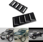 1 Pair Black Decorative Air Flow Intake Turbo Bonnet Hood Side Vent Cover Stick - Image 2