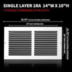 14x10 Return Air Grille, Air Return Vent Cover, Flat Vent Cover, Rejillas De - Image 3