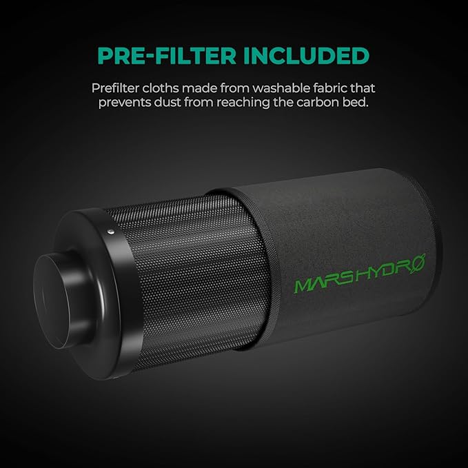 MARS HYDRO 4 Inch Carbon Filter, Inline Air Filter Odor Control - Image 7