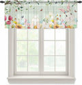 Easter Sheer Valances for Windows 42"x12", Light Filtering Kitchen Curtains by Unknown