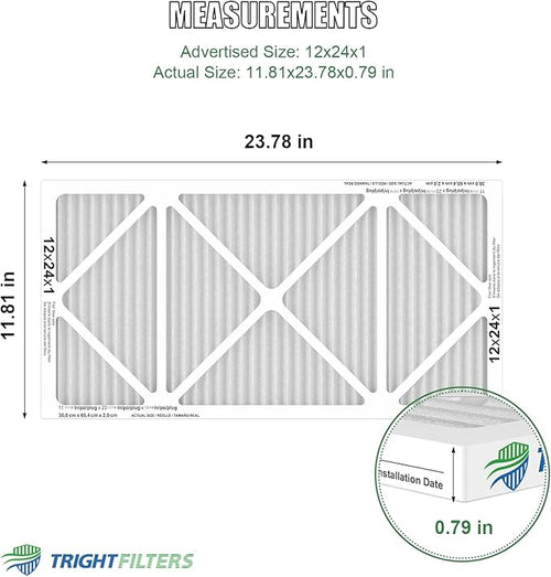 12x24x1 Air Filter 4 Pack, MERV 8 Pleated Dust Defense Air Filters Replacement - Image 2