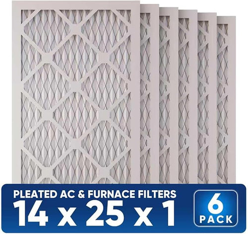 14x25x1 MERV 8 Air Filters 6-Pack, Actual Size 13.7" x 24.7" x 0.75" – - Image 2