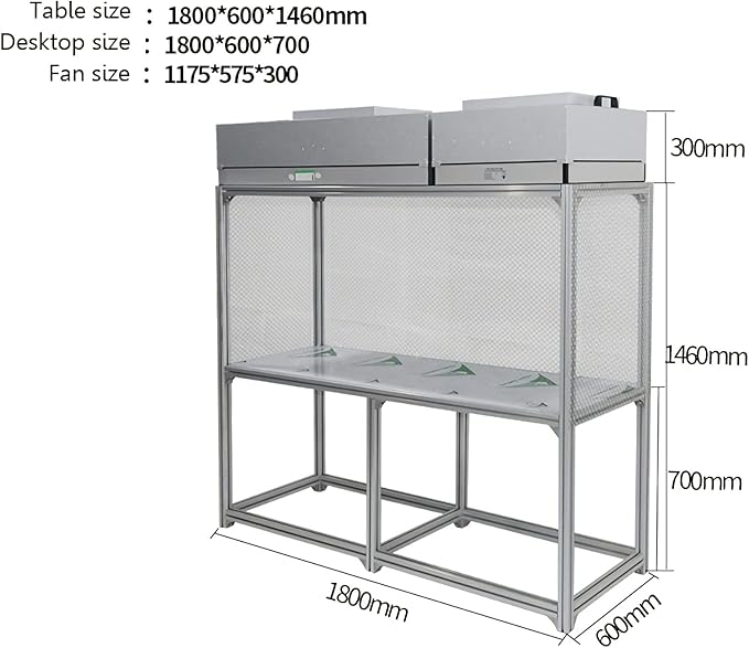 Vertical Laminar Dust Free Room Bench Double Use 70.86x23.62in Flow Hood Air - Image 2