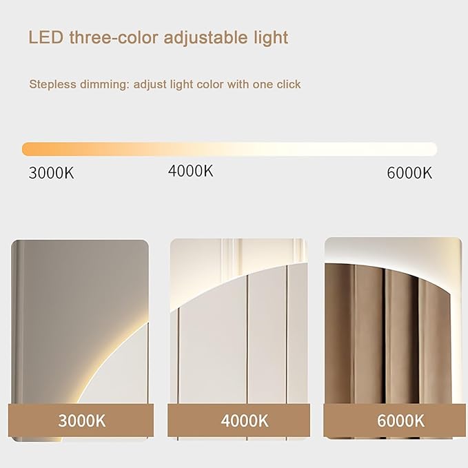 Bathroom Wall Mounted Mirror, LED Illuminated Vanity Mirror - Image 4