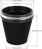 MUGE RACING 6" 152 mm High Flow Inlet Air Filter, Air Intake Cone Filter - Image 6