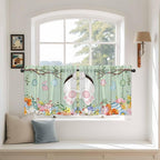 Easter Kitchen Tier Curtains 24 Inch Long 2 Panel Set, Rod Pocket Cafe Small by Unknown