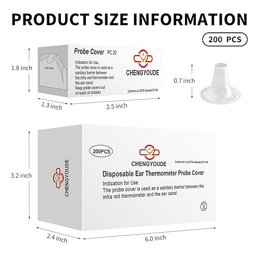 200 Counts Thermometer Ear Covers, Ear Thermometer Probe Covers, Lens - Image 2