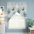 Spring Floral Swag Valances for Windows, Vintage Tulips Flower Butterfly Retro - Image 6