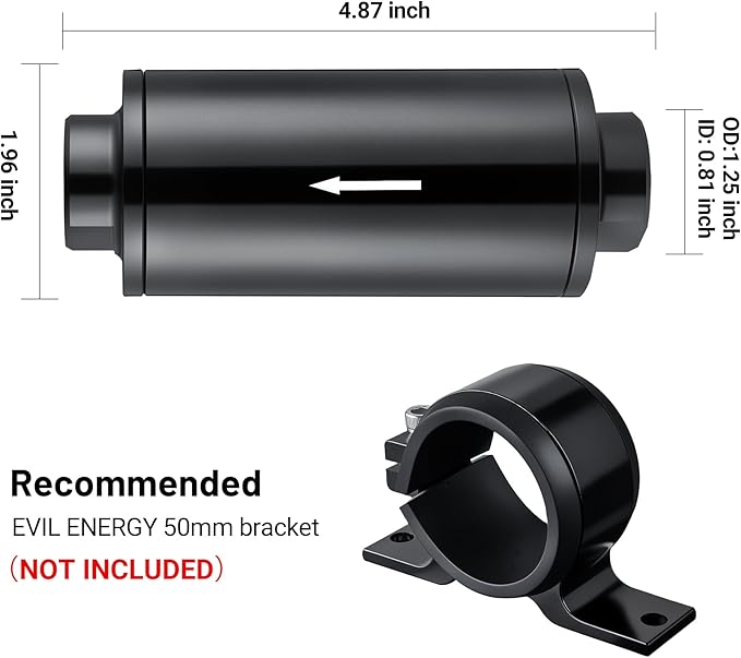 EVIL ENERGY Inline Fuel Filter 10 Micron - Image 2