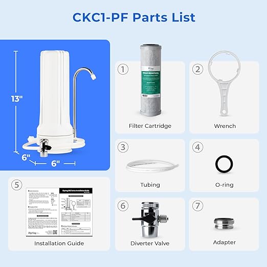 iSpring CKC1-PF 2.5" x 10" Countertop Water Filter, SGS-Tested Filter, Odors - Image 7