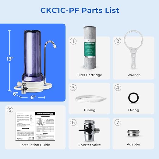iSpring CKC1C-PF 2.5" x 10" Countertop Water Filter, SGS Tested Filter - Image 7