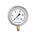 MEASUREMAN Glycerin Filled Plumbing Pressure Gauge 0-15psi Stainless Steel Case by MEASUREMAN