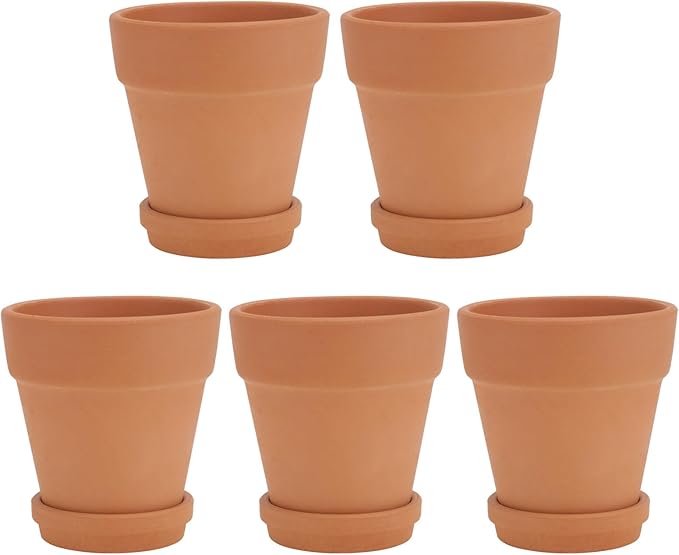 5pcs Red Clay Succulent Pots by Yardenfun