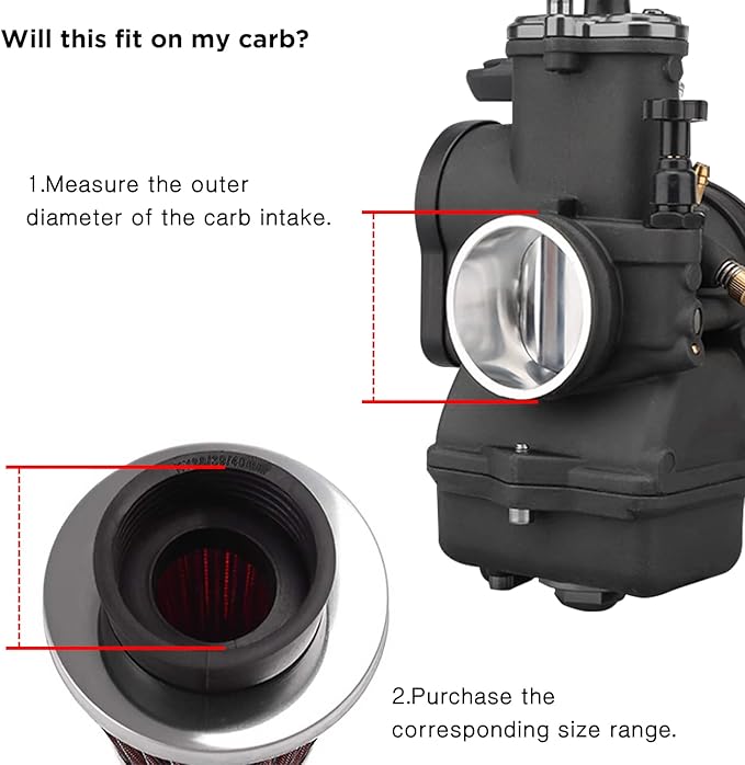 Evermotor 37mm 38mm 39mm Carburetor Cleaner Air Filter Fit in 50cc 70cc 90cc - Image 3