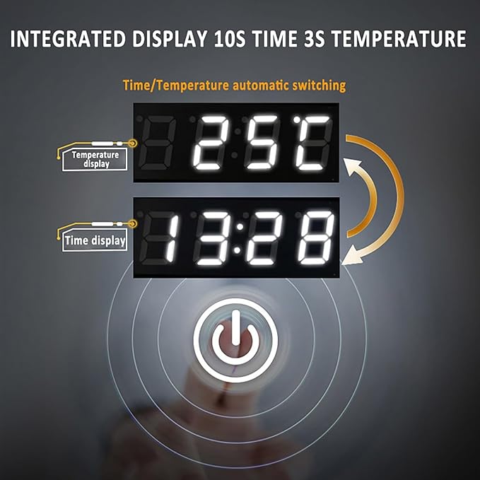 Inner Sand Smart Illuminated LED Bathroom Mirror, Wall Mounted Multifunction - Image 7