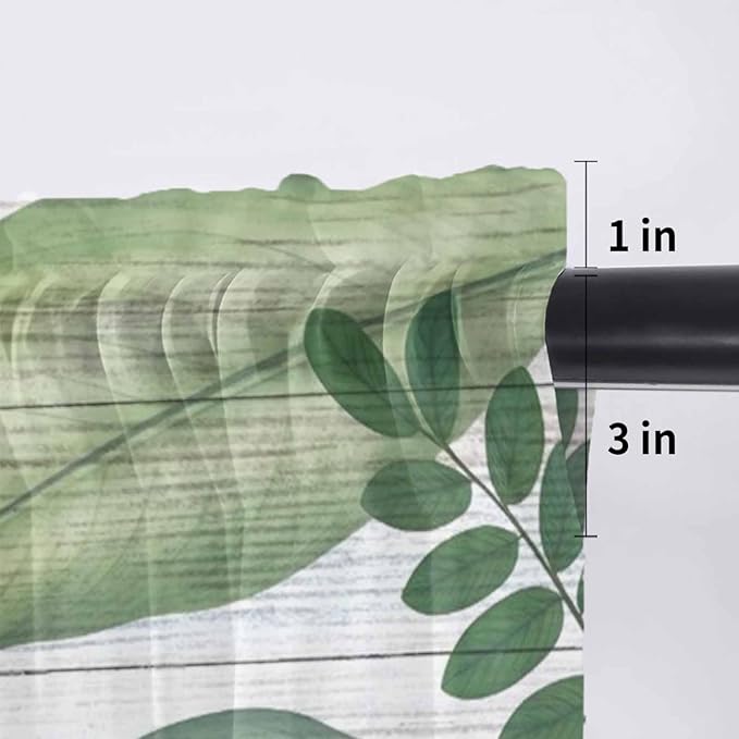 Summer Palm Leaf Sheer Valance Curtains - Image 7