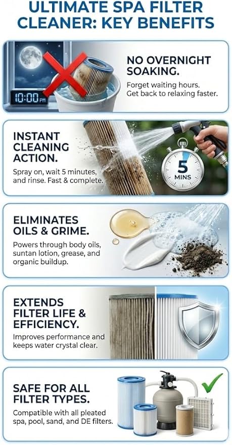 Black Diamond Stoneworks Ultimate Spa Filter Cleaner Fast-Acting Spray. Works - Image 2