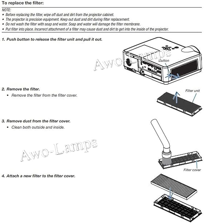 AWO ET-RFL300 Replacement Projector Air Filter - Image 5