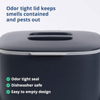 Blue Ginkgo Kitchen Compost Bin – Filter-Free, Odor-Tight Countertop Food Waste - Image 4