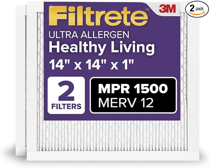 Filtrete 14x14x1 AC Furnace Air Filter, MERV 12, MPR 1500, CERTIFIED asthma & by Filtrete