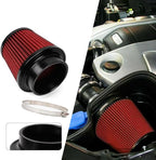 Red 4" 100mm Inlet Cone Replacement Dry Air Filter High Flow Car Performance - Image 6