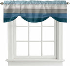 Blue Ombre Wooden Tie Up Valance Curtains by Unknown