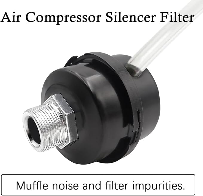 2pcs 1/2" Thread Air Compressor Silencer, Air Compressor Intake Filter Sound - Image 4