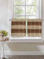Retro Country Brown Wooden Board Window Valance Curtains, Farmhouse Gradient - Image 4