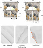 Vintage Tulip Swag Kitchen Curtains Valance and Tier Set, Farmhouse Retro Blue - Image 6