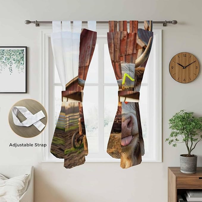 Farm Yaks Living Room Curtains 84 Inch Length, Window Curtains Tab Top - Image 5