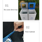 GLigeT Outdoor Trash can White Combined Trash Can Large-Capacity Square Sorting - Image 3