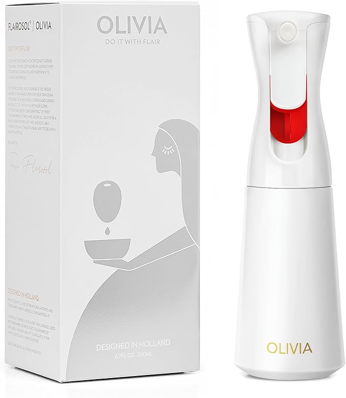 FLAIROSOL OLIVIA Oil Sprayer for Cooking, 200ml Glass Olive Oil Sprayer by Flairosol
