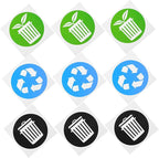 12pcs Garbage Classification Stickers Self-Adhesive Trash Can Labels by Holibanna