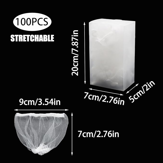 Pine & Linen 200pcs Disposable Mesh Sink Strainers Bags and Storage Box - Image 2
