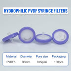 Syringe Filters Hydrophilic PVDF 33 mm 0.22 um - Image 2