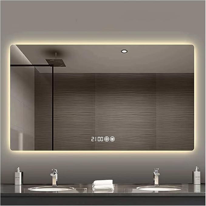 Bathroom Mirror with LED Lights，LED Bathroom Mirror，Smart Lighted Bathroom by ZXCASDF