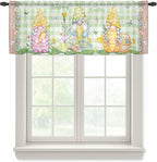 Easter Sheer Valances for Windows 60"x18", Light Filtering Kitchen Curtains by Unknown