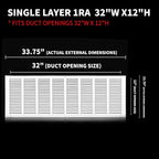 32x12 Return Air Grille, Air Return Vent Cover, Flat Vent Cover, Rejillas De - Image 2