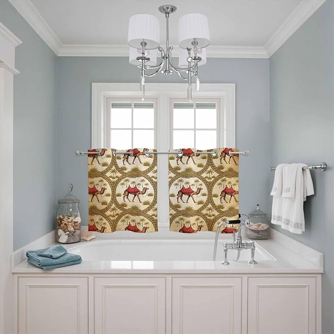 2 Panel Kitchen Cafe Curtains, Window Decor Tier Curtains - Image 3