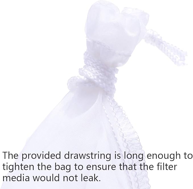 ALEGI Media Filter Bag Aquarium Extra Fine, Reusable 180 Micron Drawstring Mesh - Image 4