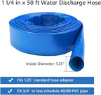 Eastrans 1-1/4'' x 50ft Blue PVC Lay-Flat Backwash Hose - Image 4
