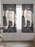 Sheer Curtains 72 Inches Long, Vintage White Brown Bear Semi Sheer Curtains - Image 5