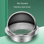 304 Stainless Steel Range Hood Exhaust Pipe, Weatherproof Cap, Exterior Wall - Image 2